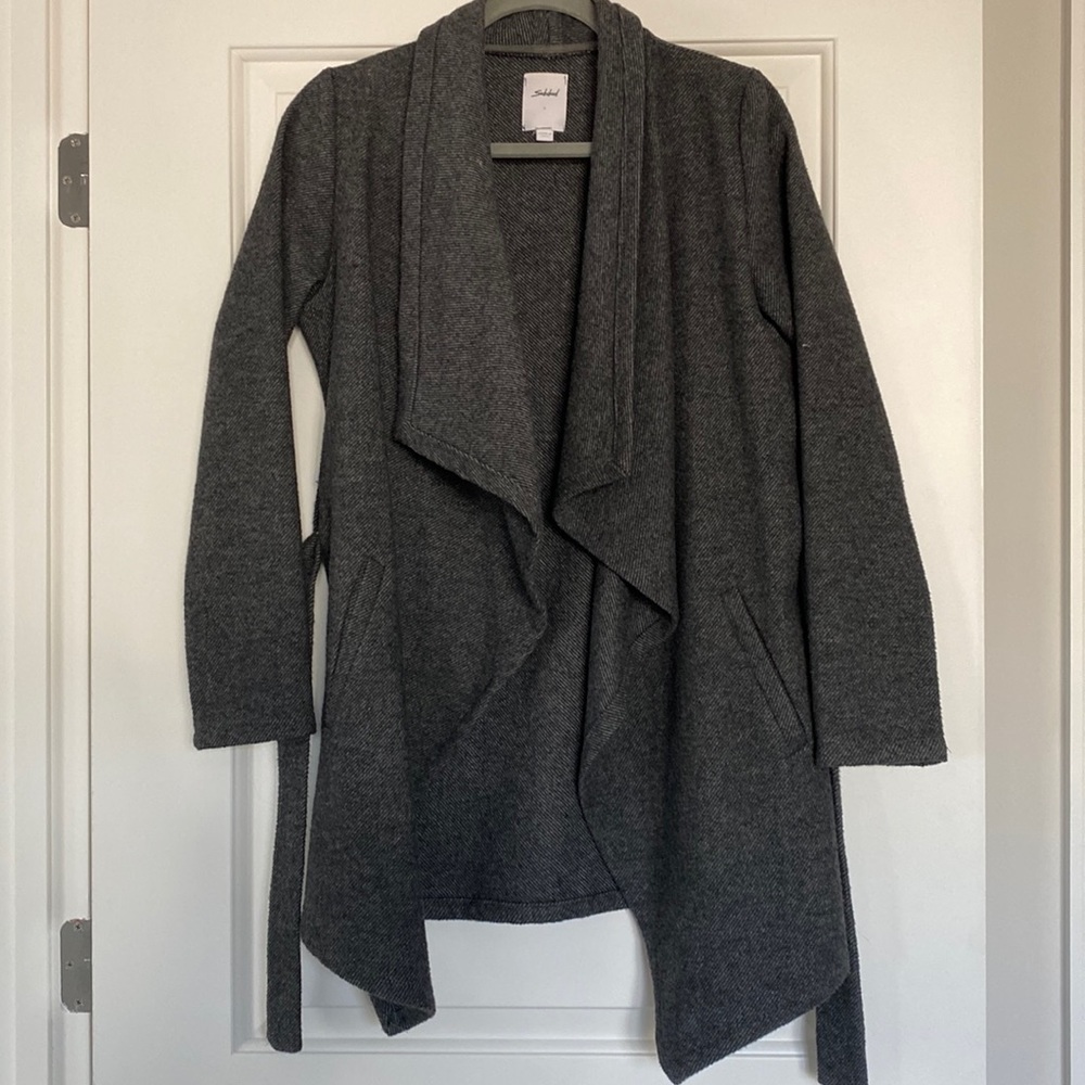 Subdued Italian Gray Wrap Jacket